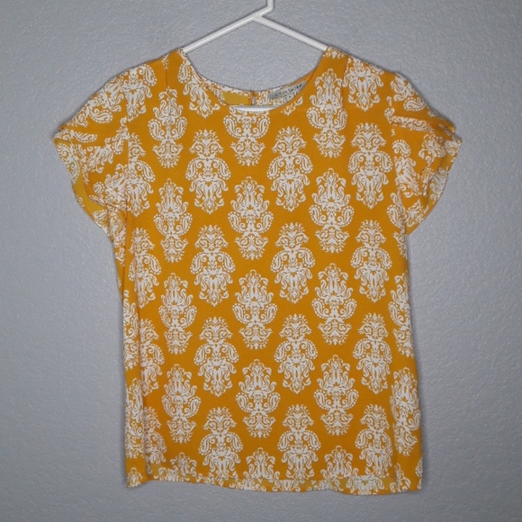 41 Hawthorn Tops - Stitch Fix 41 Hawthorn Yellow Fleur De Lis Top